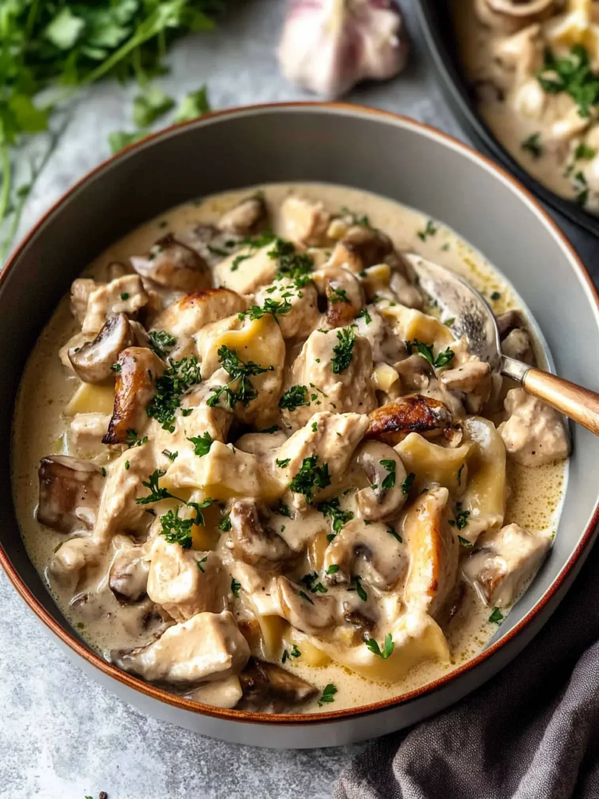 Creamy Chicken Stroganoff: Rich Mushroom Sauce, Tender Thighs